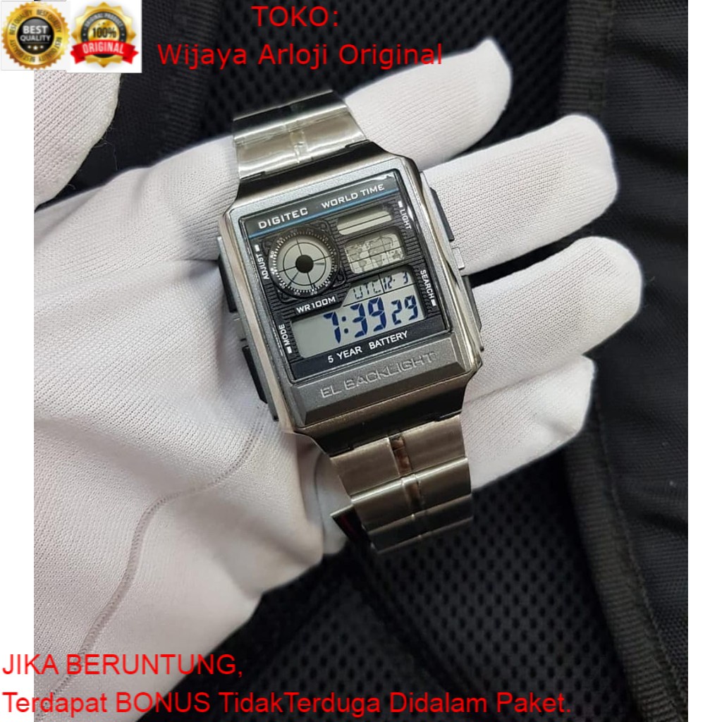 Original Water Proff Digitec D6701WG Watches World Time El Backlight ...