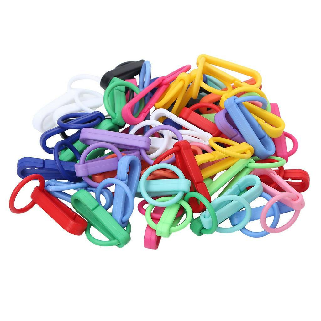 50Pc Plastic Snap Hooks Small Keychains Bags Straps Fastener Pet Collar  Decorative Buckles DIY Backp