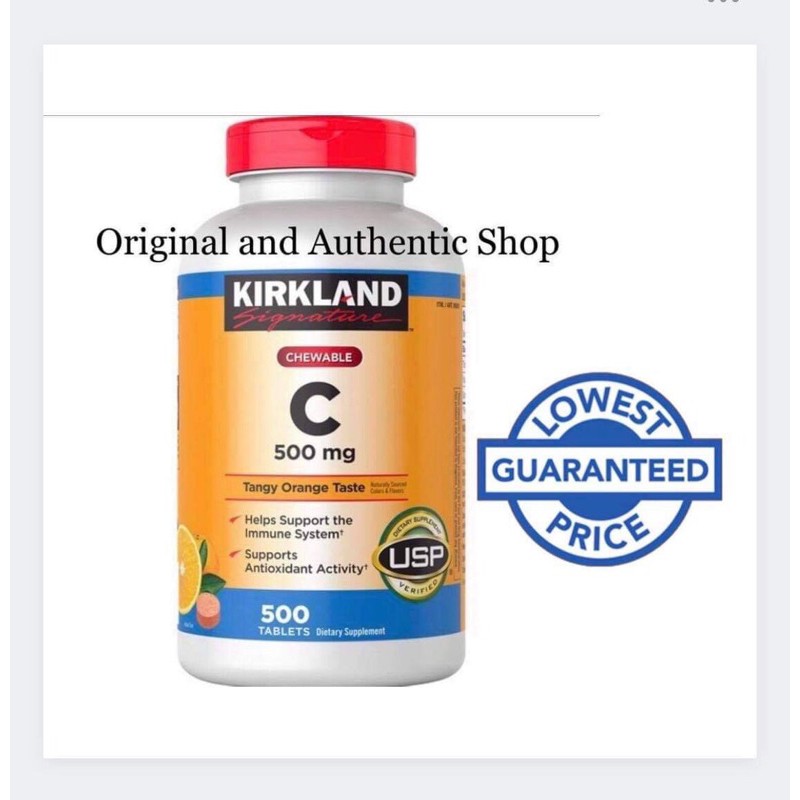 Kirkland Vitamin C chewable 500mg 500 tablet Shopee Philippines
