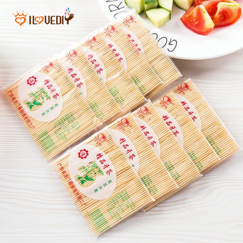 100Pcs/Pack Of Disposable Double-ended Bamboo Toothpicks/Portable ...