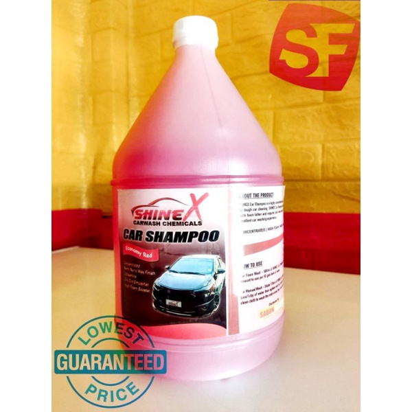 wax SHINEX CAR SHAMPOO ECONOMY RED (1GALLON) Shopee Philippines