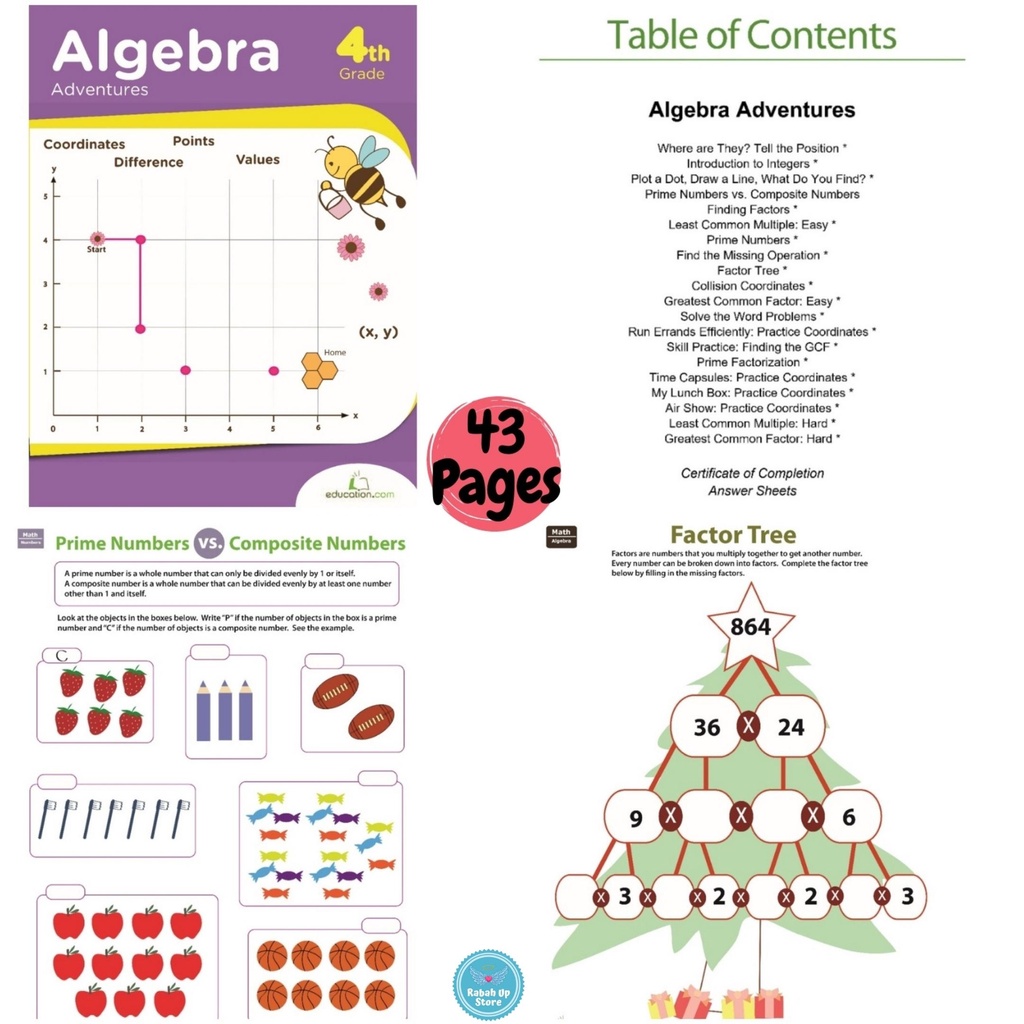 GRADE 4 (MATH) Activity Workbook Worksheet Homeschool Learning