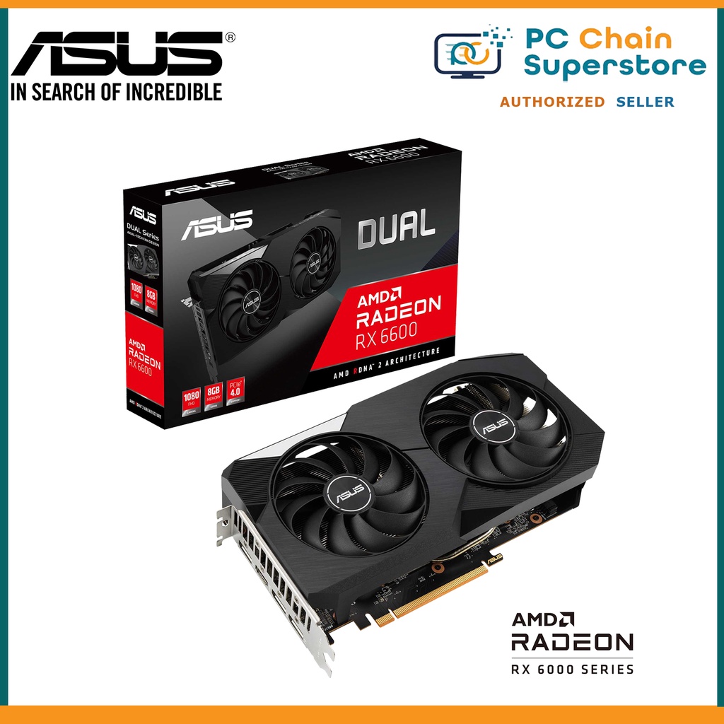 ASUS Dual Radeon RX 6600 8GB GDDR6 Graphics Card (DUAL-RX6600-8G