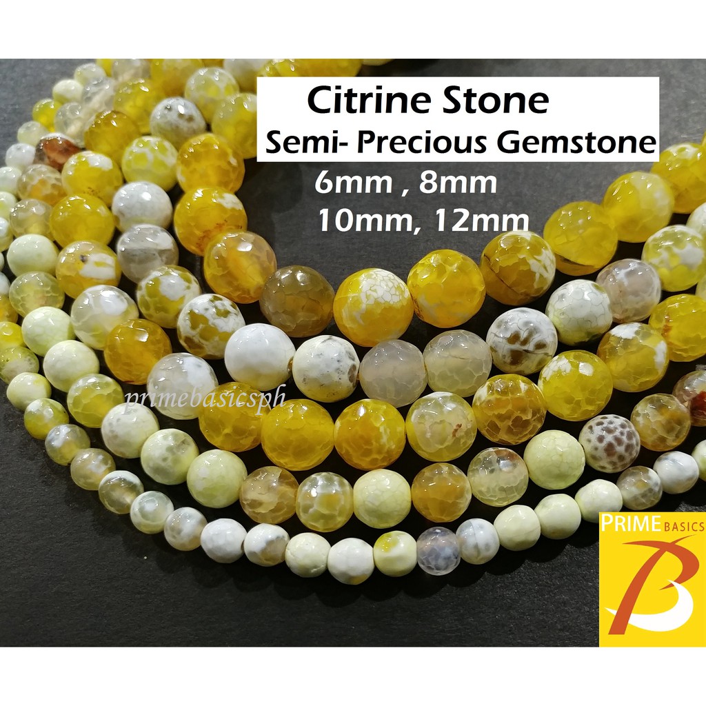 Citrine Semi Precious Stone yellow faceted loose beads gemstone 6mm 12mm 32 62pcs Healing Crystal Shopee Philippines