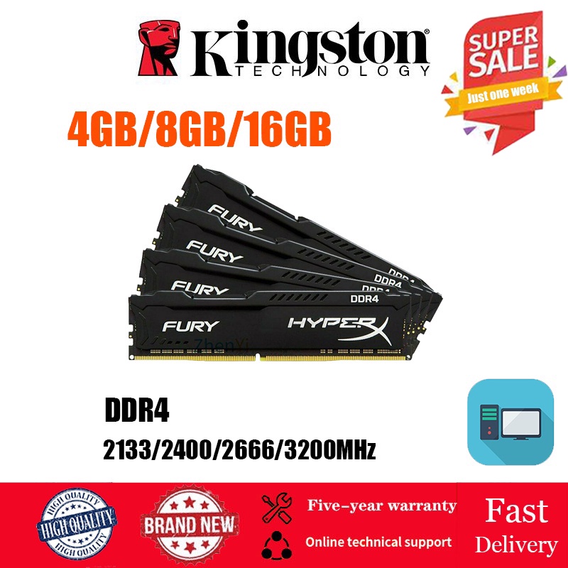 NEW Kingston HyperX FURY DDR4 4GB 8GB 16GB DDR4 2400/2666/3200 MHz desktop  RAM memory DIMM 288-pin PC4 Memory gaming module