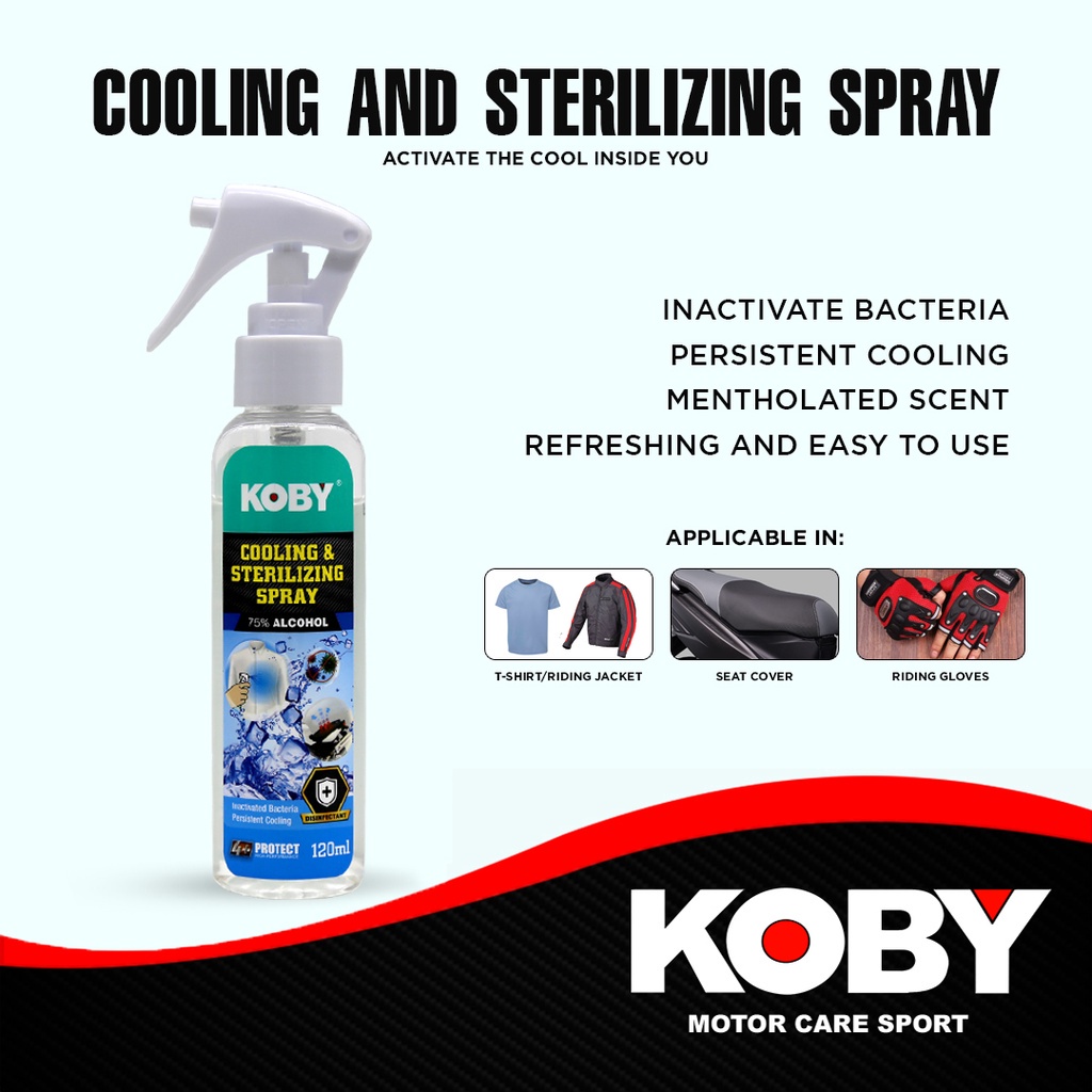 Koby Coooling And Sterilizing Disinfect Spray Protect 120ml Motorcycle ...