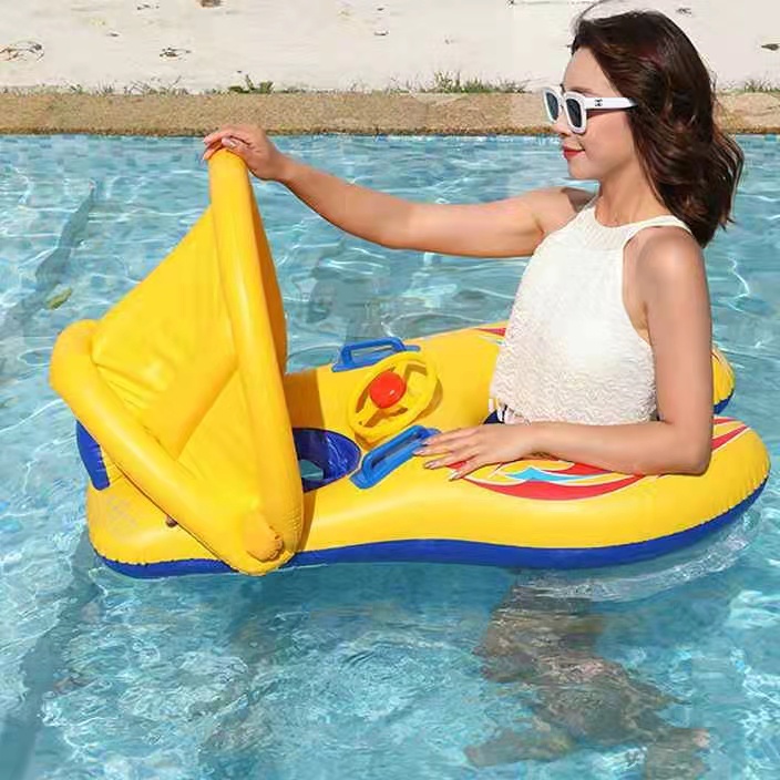 Mother and child seat ring swimming ring removable awning infant ...