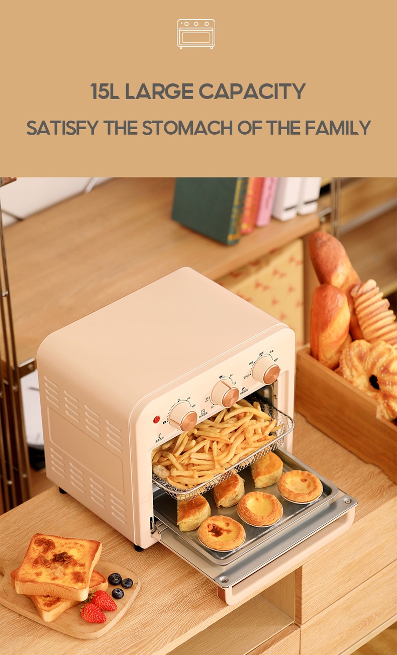 Tixx Air Fryer Oven Toaster for Baking With Timer DoubleDeck 15L