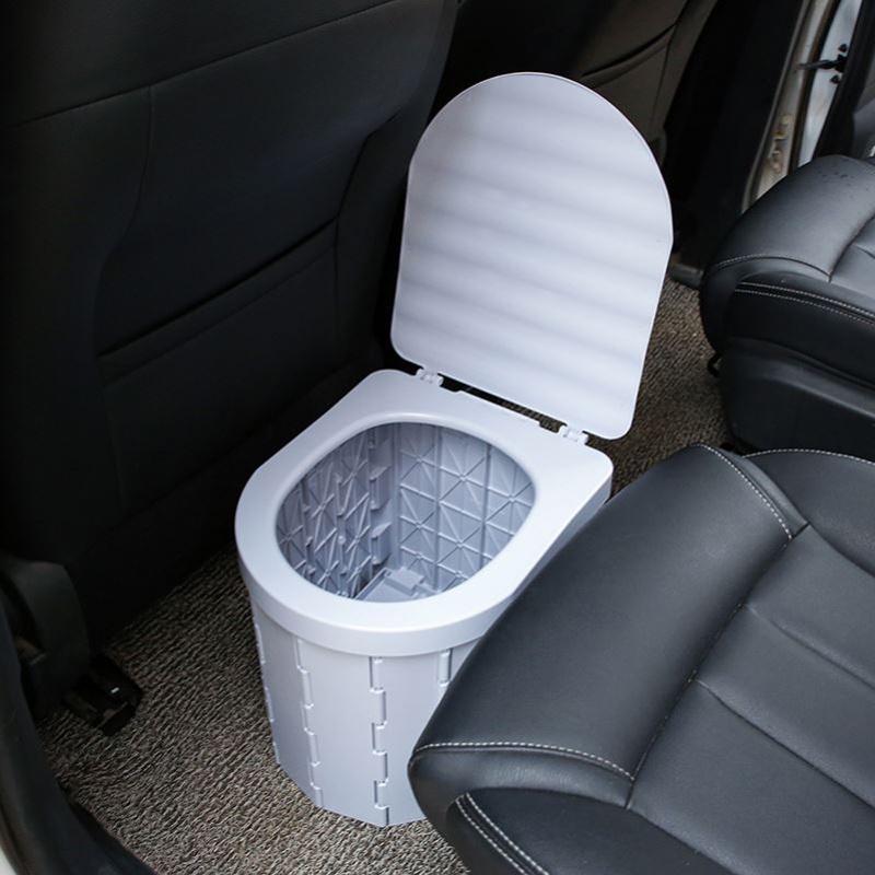 New Folding Toilet Portable Car Toilet with Lid Mobile Car Travel ...