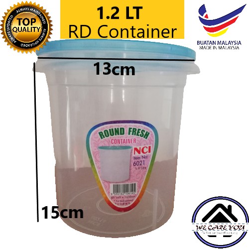 1.2 Lt NCI 60212 15 CM Round Container Bekas Plastik round container ...