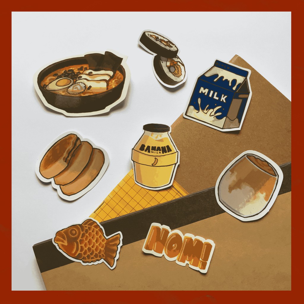 Korean aesthetic food stickers | Shopee Philippines