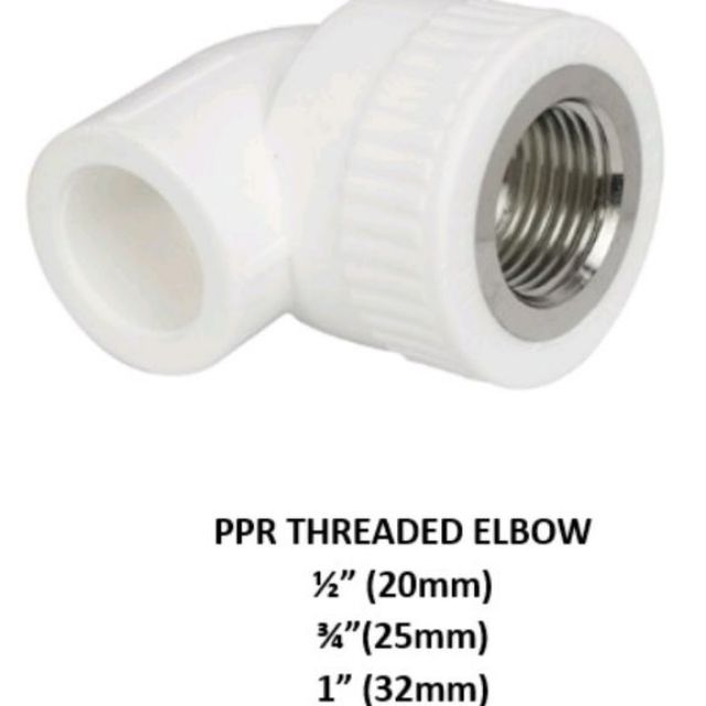 PPR Threaded Elbow / Elbow with Thread / Female Elbow 1/2 3/4 1 20mm  25mm 32mm (per pc)