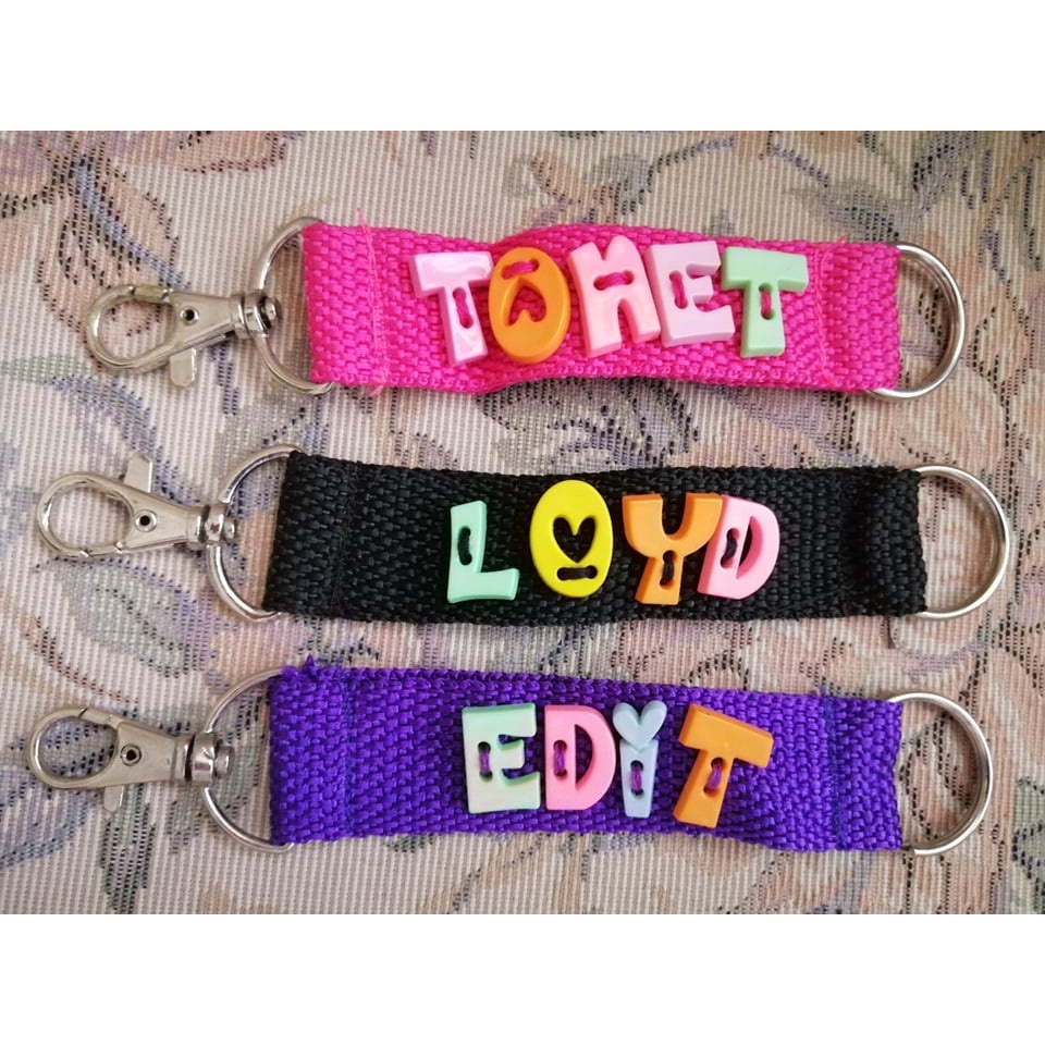 Personalized Keychain/Bag Tags with PVC letters handstitched! | Shopee ...