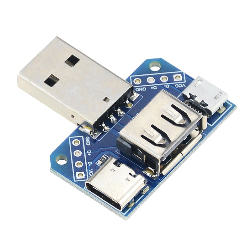 4 in 1 USB to Micro to Type-C 4P 2.54mm Connector Adapter Plate Male to ...