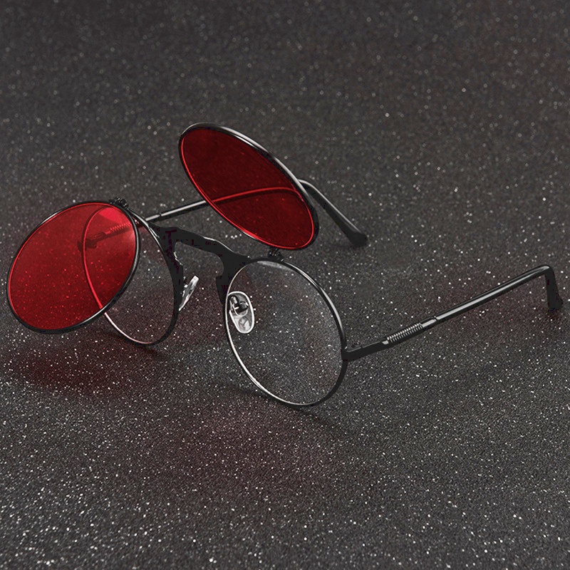 Double Lens Flip Up Sunglasses Men Women Geometric Square