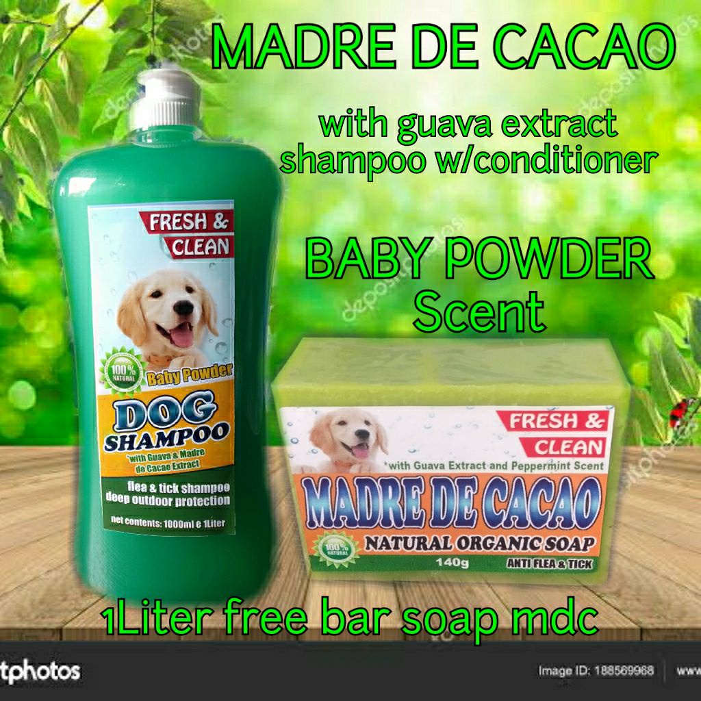 dog shampoo Madre de cacao w/guava extract w/conditioner 1Litter w/bar