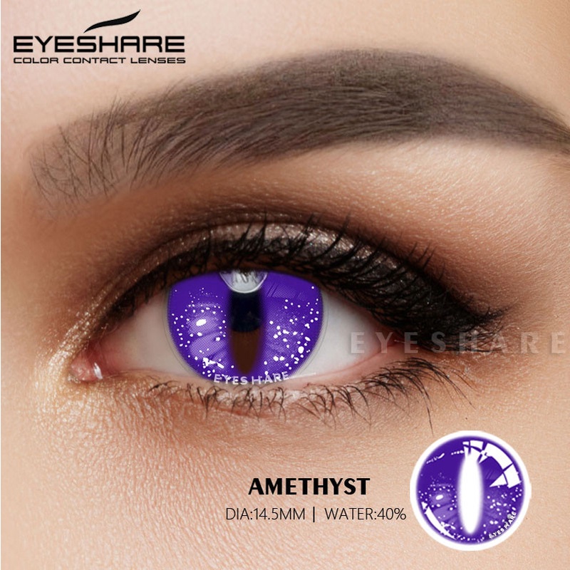 Eyeshare Cosplay Colored Contact Lenses For Eyes 2pcs Halloween Anime Lenses Purple Color 6635