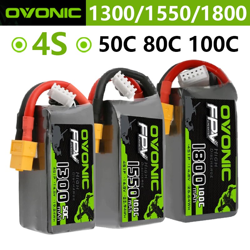 Ovonic 4S 14.8V 1300 1550 1800mah 50C 80C 100C Lipo Battery Pack