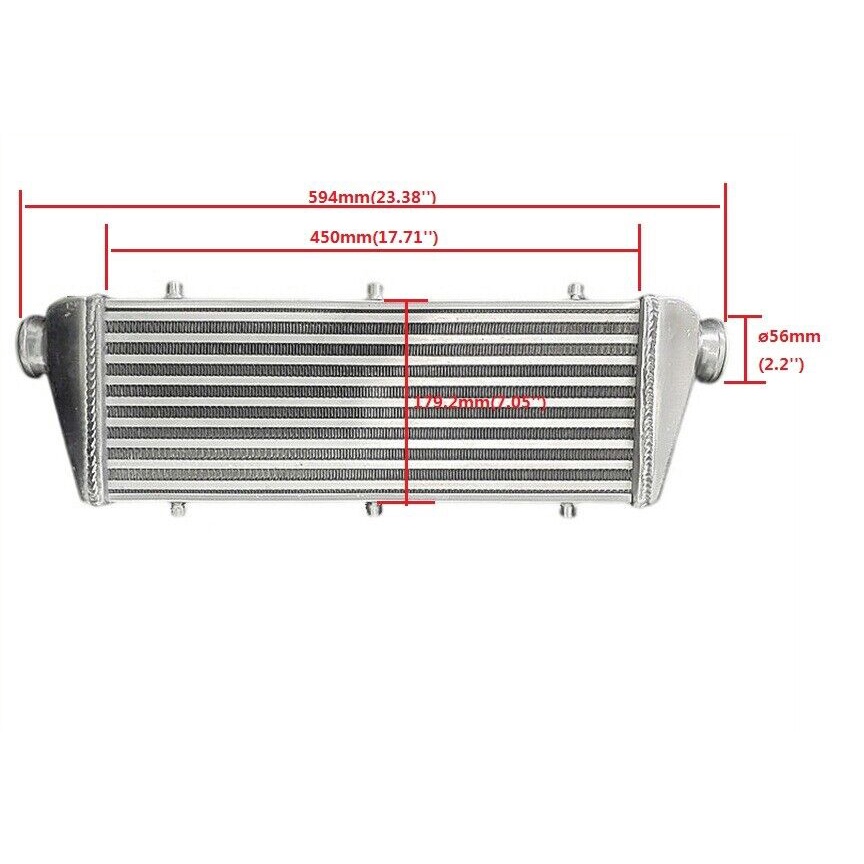 25x12x3" Universal Aluminum Turbo Intercooler - 76mm Inlet/Outlet For FMIC Upgrades