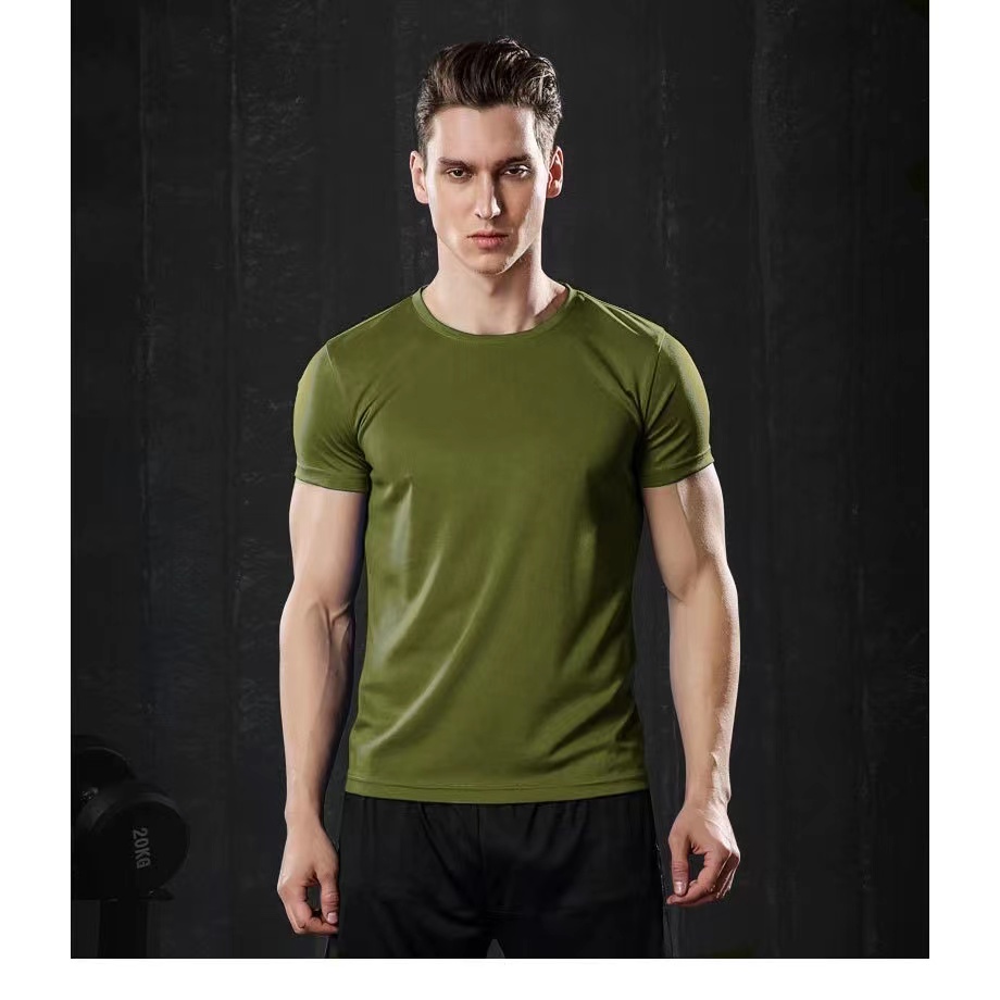 SIMPLE DRI FIT T SHIRT Men Women American Plain Army green CREAM