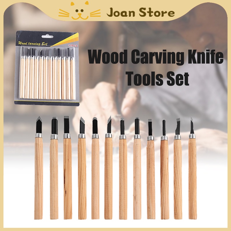 12Pcs Wood Carving Chisel Set Wood DIY Knife Kit Wood Sculpture Tool Shopee Philippines