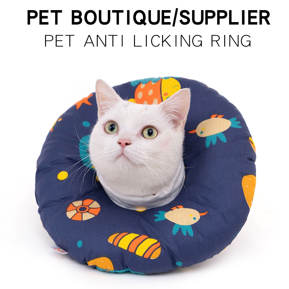 Pet Cats Dogs Adjustable Collars Soft Elizabeth Rings Fixed Sleeping  Pillows Anti-Licking Anti-Bite Protective Case Beauty Headgear