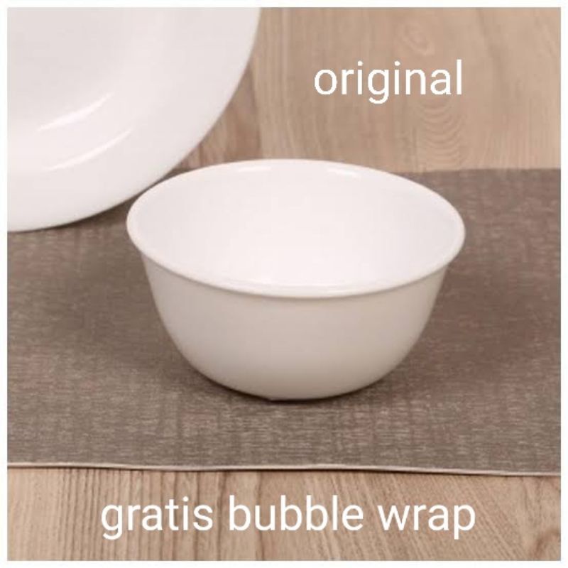 PUTIH Corelle Rice Bowl Plain White 411-N, Can Gosend/Grab | Shopee ...