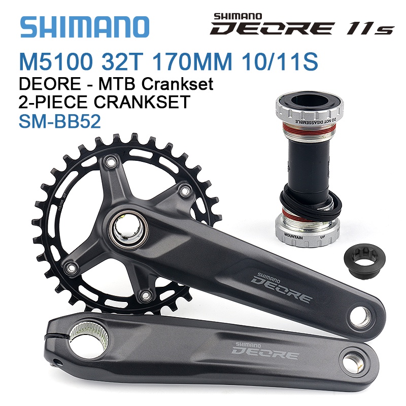SHIMANO-platos y bielas de cadena delantera DEORE M5100, 2x11 S, FC-M5100-2, 11