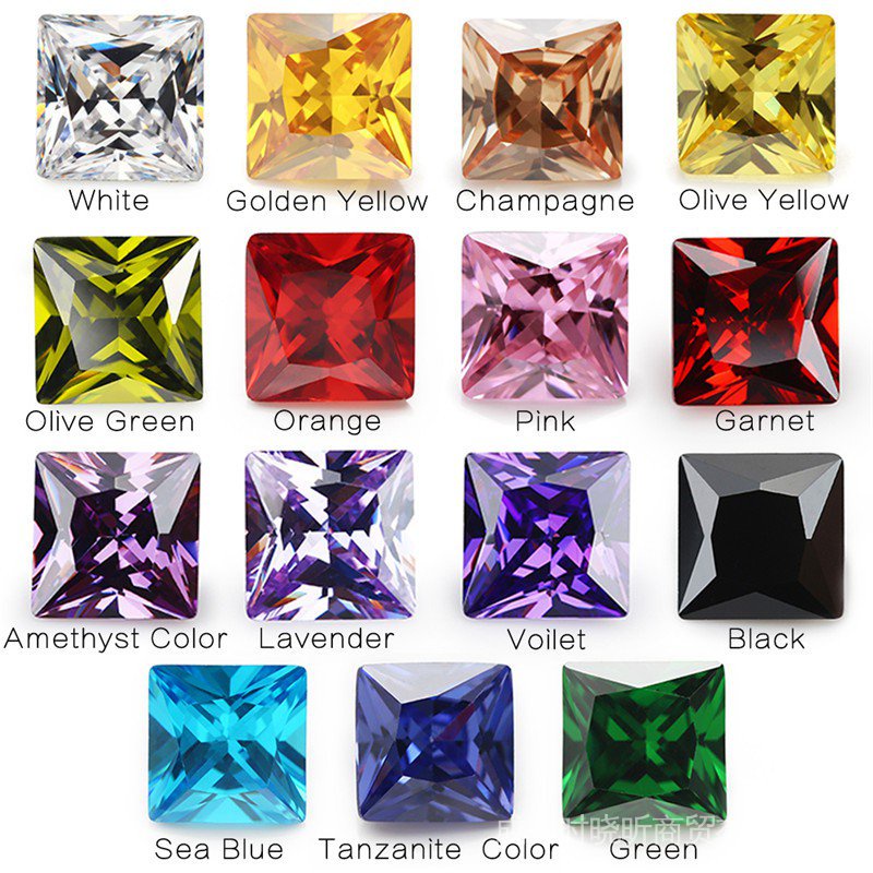 1pcs per colors total 15PCs size 4x4mm ~ 10x10mm square shape loose ...
