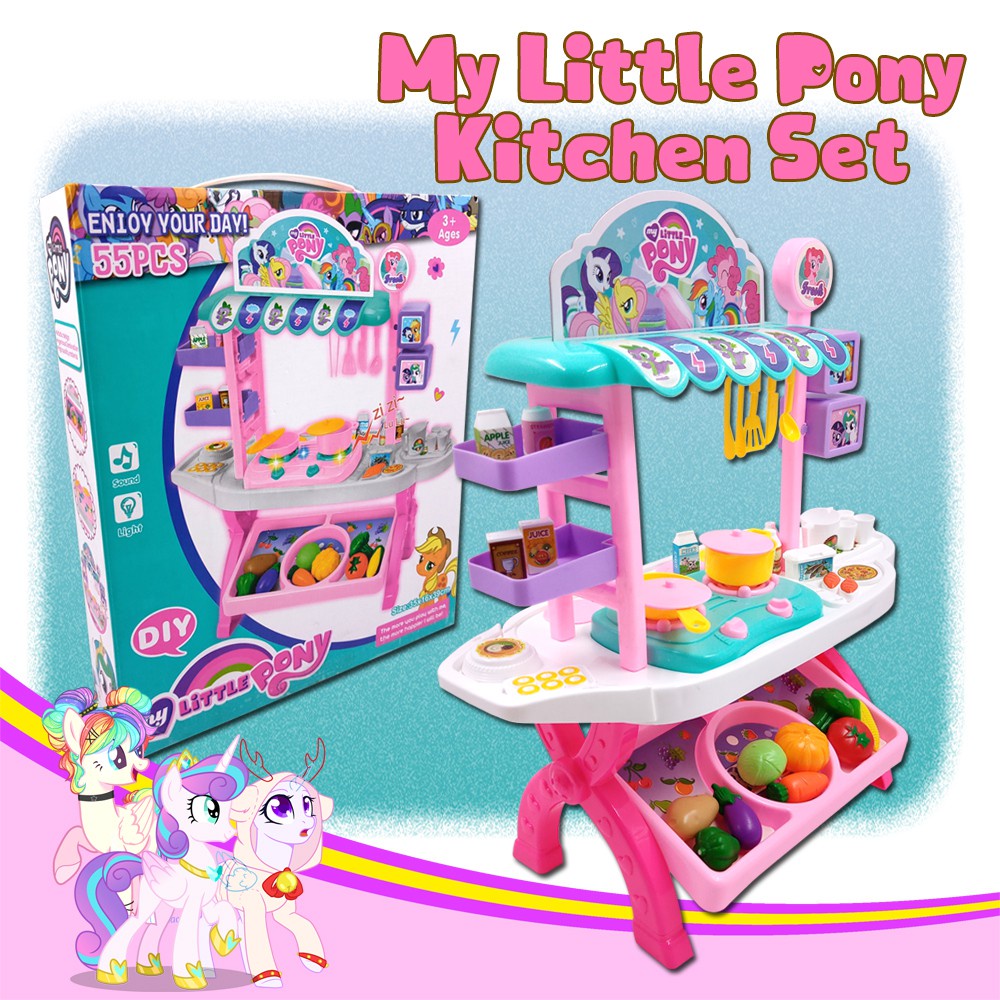 Doll for Girl 55 PCS Frozen / My Little Pony Kitchen Doll PlaySet