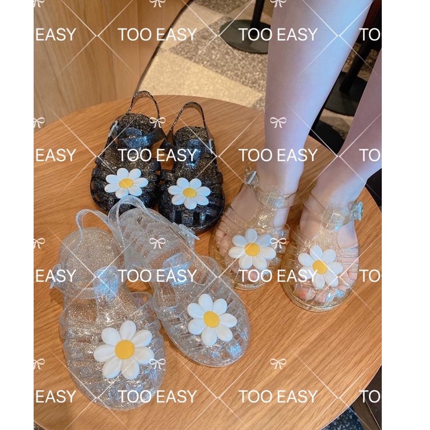 Korea Girl Princess Flowers Jelly shoes sandals 24 34 2 9 YEARS COD Shopee Philippines
