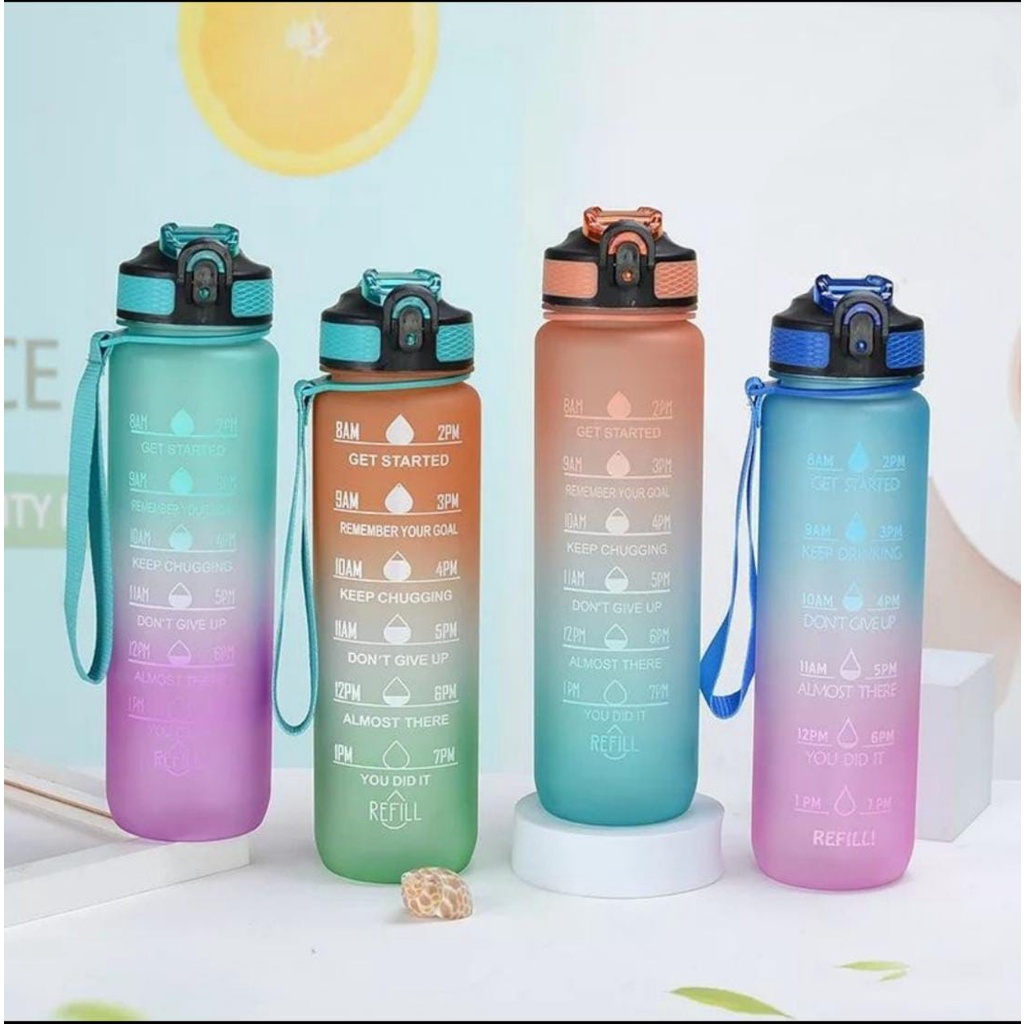 Gradation Drink Bottle 1 Liter Tritan Motivation New Time Marking 