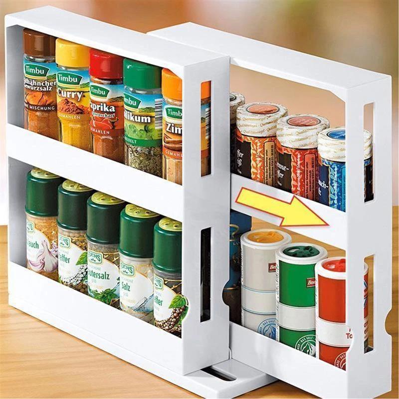 Ecoco Kitchen Rotating Spice Condiment Storage Rack Bathroom