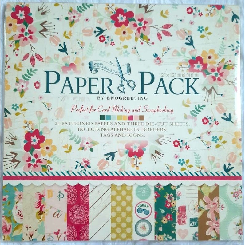 Cardstock Paper Pack 12x12 Inches Designer Paper Floral Pattern Paper ...