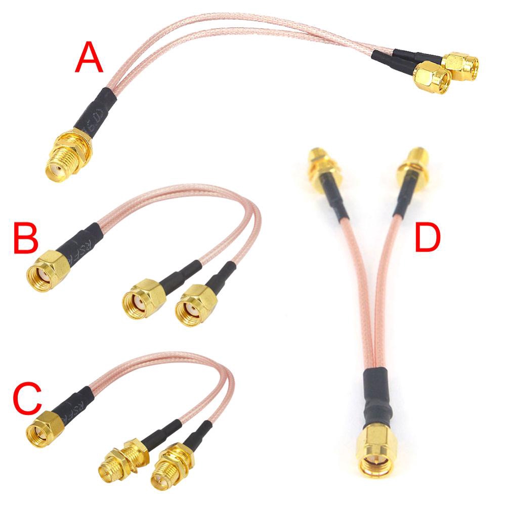 2 Connecteurs SMA En T - Femelle Vers Double Femelle, Angle Droit, Laiton Doré