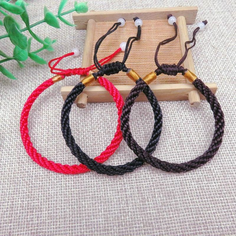 Lucky red thread bracelet - red - black - brown | Shopee Philippines