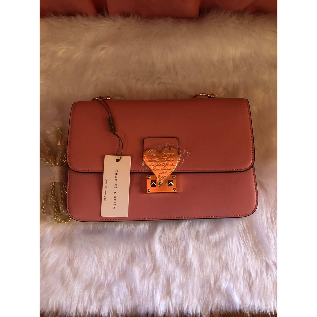 Charles and keith online heart bag