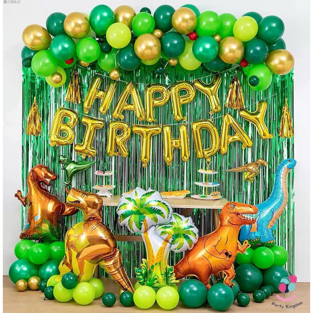 【New】91Pcs Dinosaur Theme Set Birthday Party Dinosaur Jungle Safari