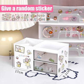 W&G Kawaii Large Capacity Transparent Drawer Type Desktop