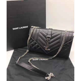 Envelope WOC Small Grained Leather Black GHW