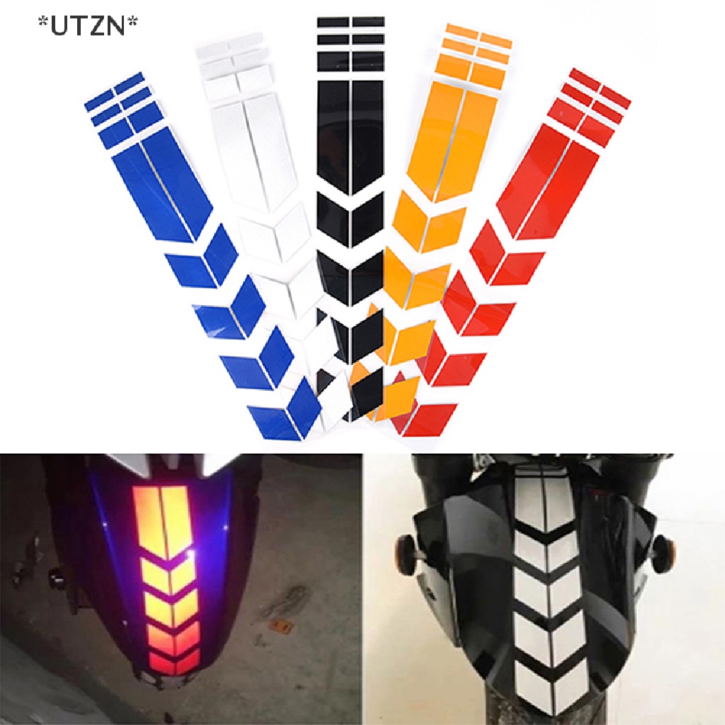 [[UTZN]] Motorcycle Reflective Stickers Wheel Car Decals On Fender ...