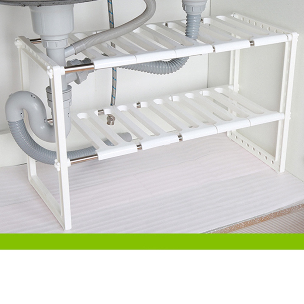 One Supermarket 2Layer Retractable Sink Rack, Adjustable Shelf Cabinet ...