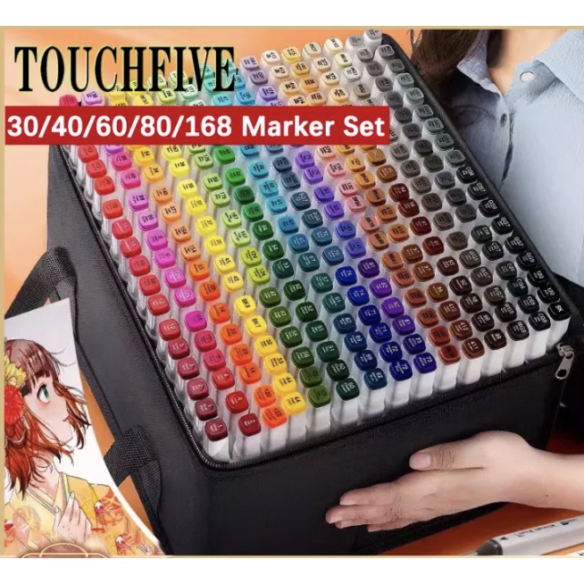 Watercolour Pen Brush Set 24/30/40/60/80 Colours Dual Tip Brush Pens ...