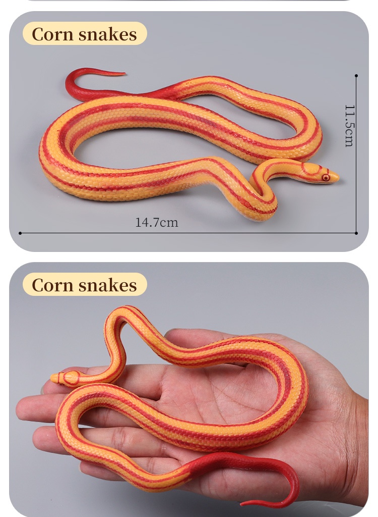 Simulation Solid Snake Cobra Python Rattlesnake Soft Rubber Toy Gift ...