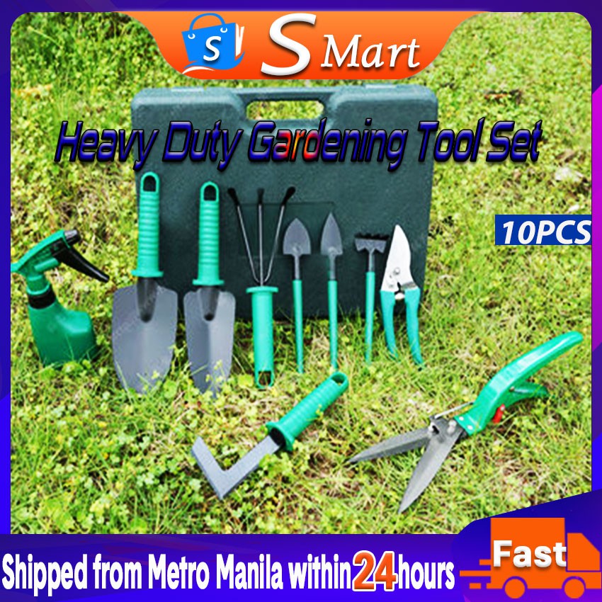 10 PCS/Set Garden Tools Shovel Rake Clippers Gardening Planting Kit ...