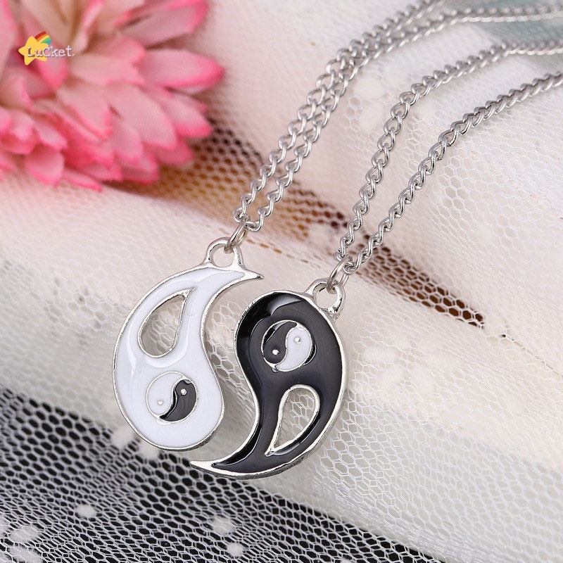 1set/2pcs Tai Chi Couple Necklace/Personality Tai Chi Circle Fashion ...