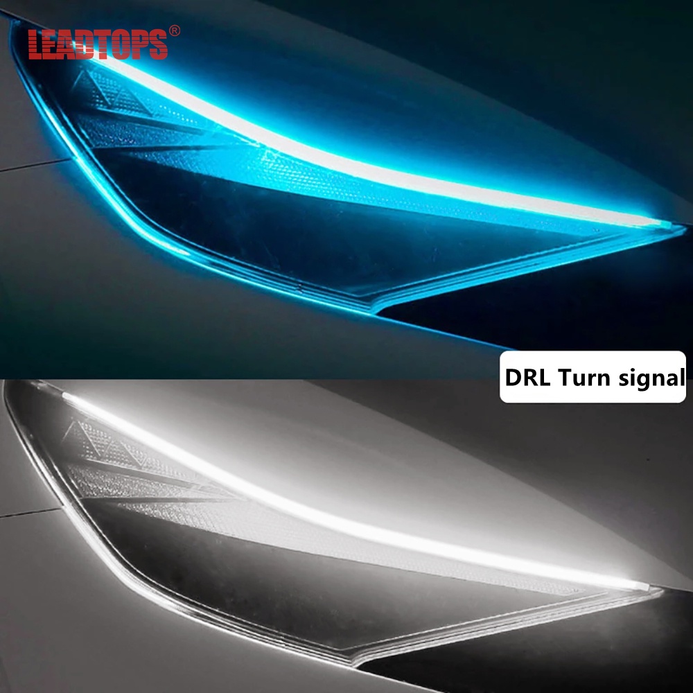 LEADTOPS 2pcs. LED DRL Car Daytime Running Light Flexible Waterproof