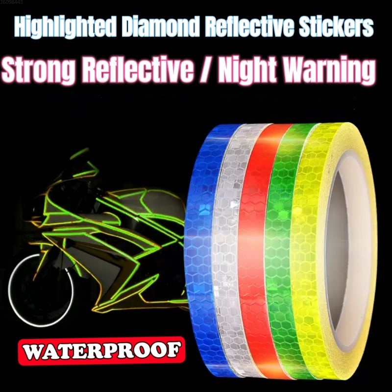 1 8M Car Styling Reflective Stripe Tape Motorcycle Bike Body Rim Wheel