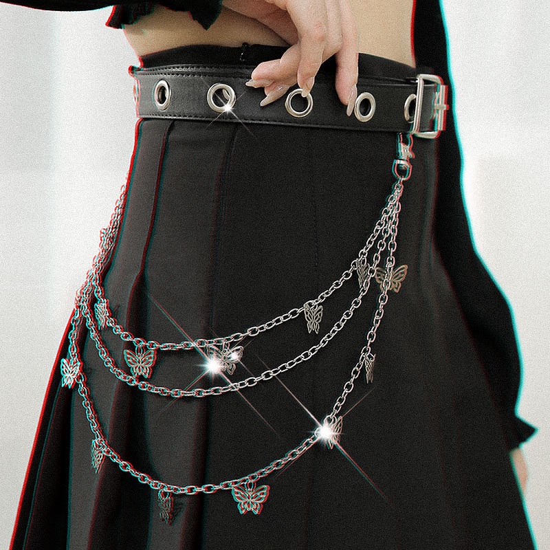 Trendy Hip-hop Ornaments Waist Punk Chain Belt Collocation Belt Female ...