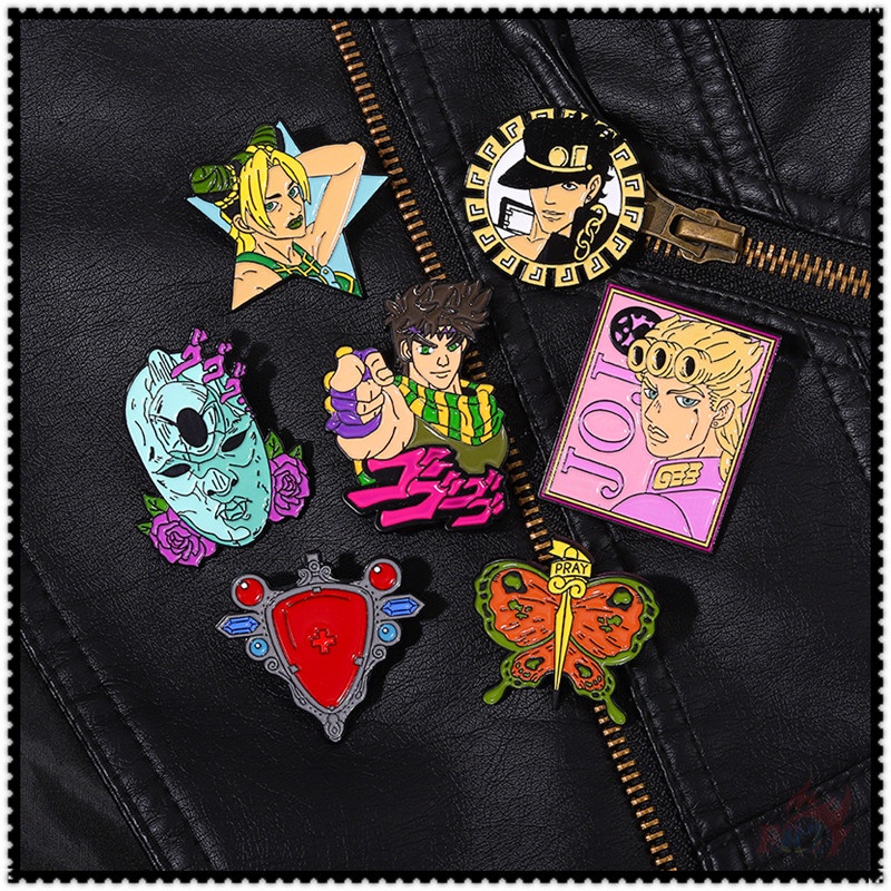 Jojos Bizarre Adventure Anime Brooches ★ 1pc Fans Collection Doodle Enamel Pins Backpack 2760